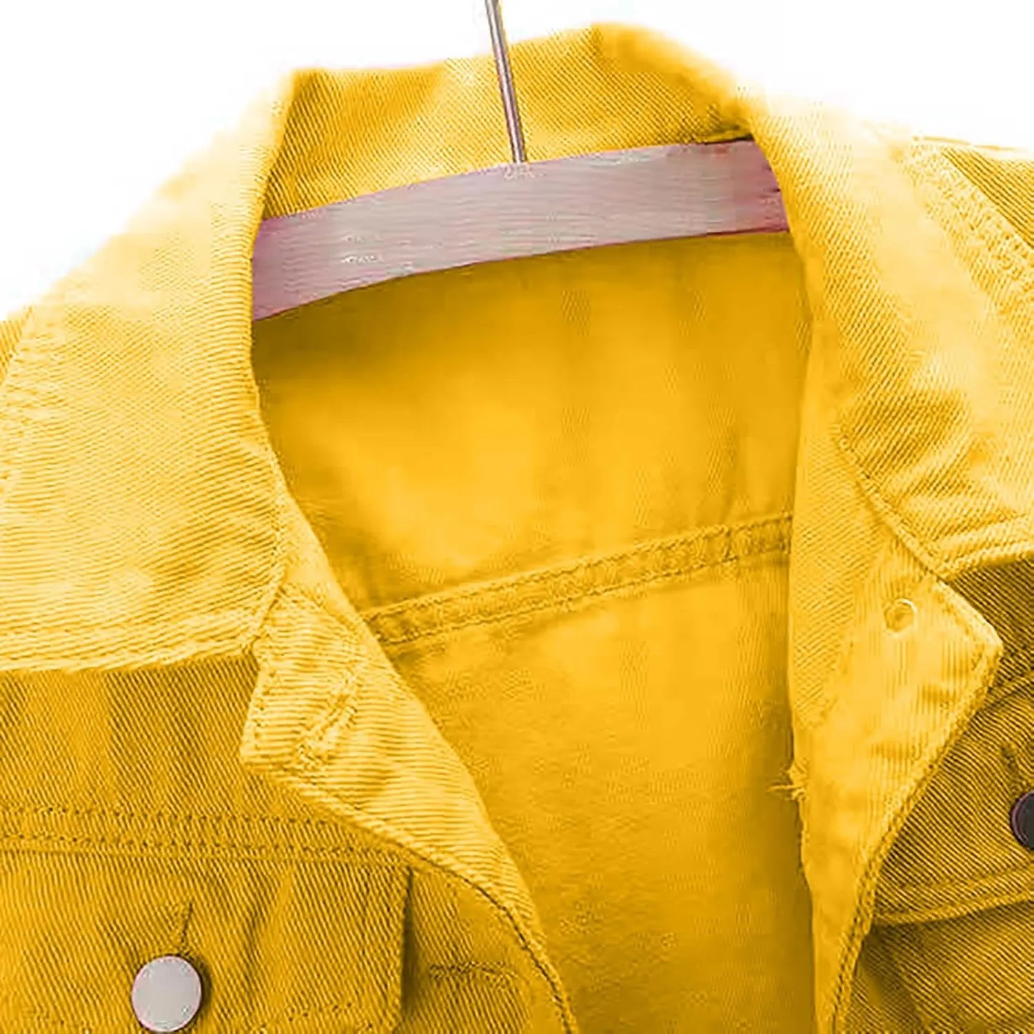 Womens Cropped Denim Jacket 3/4 Sleeve Plus Size Jean Jacket Lightweight Retro Coats